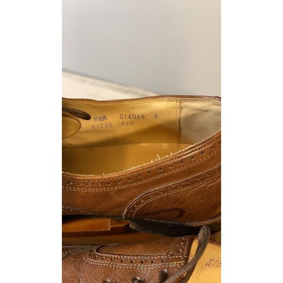 Freeman Men’s Leather Wing Tip‎ Oxfords Size 9.5 Brown - Picture 4 of 5